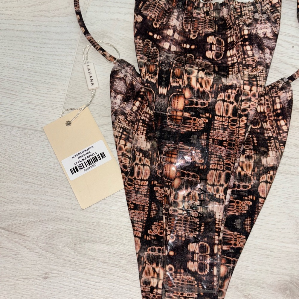 Designer Brown Patterned Bikini Set - image 5
